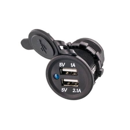Accele Electronics 5V 2.1A Flush Mount Dual USB Jacks Ports USBR12V2